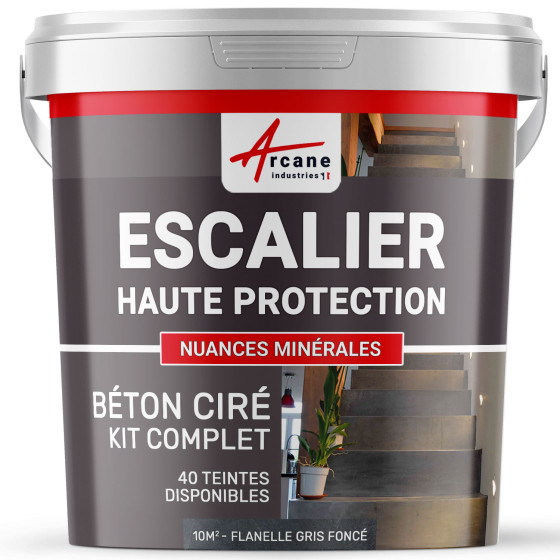 B‚ton Cir‚ Escalier - Kit Complet-kit10m2-Flanelle-Gris-fonce-Aspect / Couleur