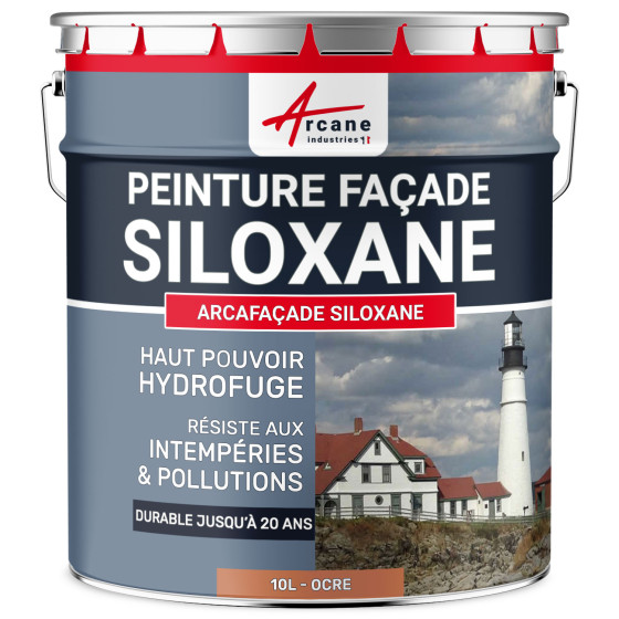 Peinture Siloxane - ARCAFAÇADE SILOXANE-10L-Ocre-Ral-050-60-40-Aspect / Couleur