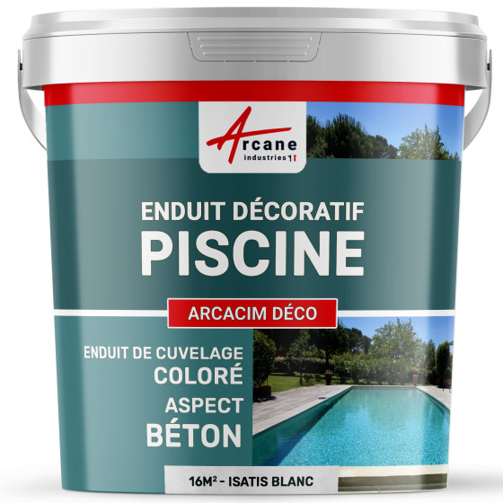 Enduit décoratif de finition pour piscine : ARCACIM Déco-16m2-Isatis-Blanc-Aspect / Couleur