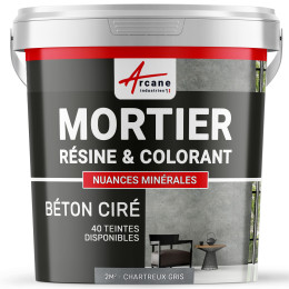 Kit béton ciré "Le Basique" : Mortier + Résine + Colorant - NUANCES MINÉRALES