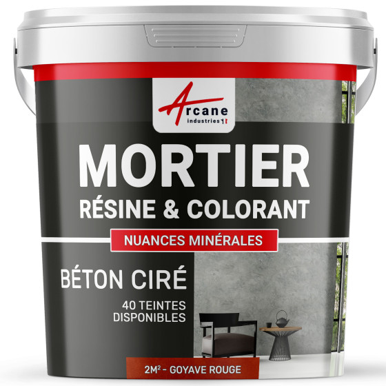 1-Main-béton ciré sans primaire ni vernis de finition-2m2-Goyave-Rouge-Aspect / Couleur