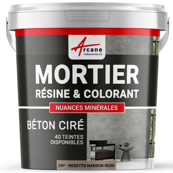 1-Main-béton ciré sans primaire ni vernis de finition-2m2-Rosetto-Marron-rose-Aspect / Couleur 1-Main-béton ciré sans primaire ni vernis de finition-2m2-Rosetto-Marron-rose-Aspect / Couleur