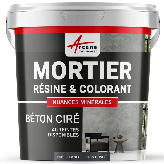 1-Main-béton ciré sans primaire ni vernis de finition-5m2-Flanelle-Gris-fonce-Aspect / Couleur