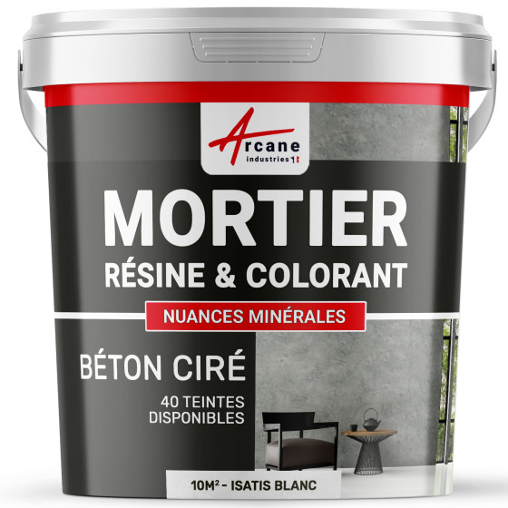 1-Main-béton ciré sans primaire ni vernis de finition-10m2-Isatis-Blanc-Aspect / Couleur
