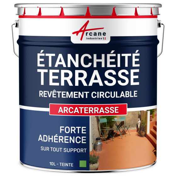 Peinture d'étanchéité pour terrasse - Revêtement extérieur à base de résine : ARCATERRASSE-10L-Vert-pale-Couleur / Aspect Peinture d'étanchéité pour terrasse - Revêtement extérieur à base de résine : ARCATERRASSE-10L-Vert-pale-Couleur / Aspect