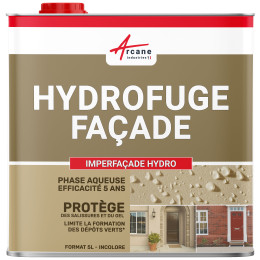 Hydrofuge façade pierre briques poreuses enduits et crépis: IMPERFACADE HYDRO-5L-jusqua-25m2-Transparent-Couleur / Aspect