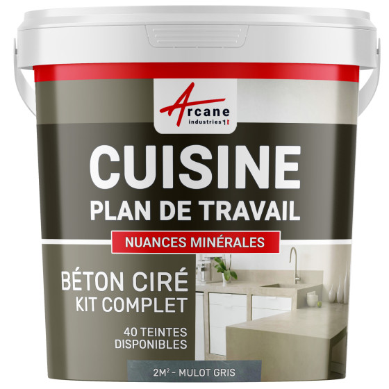 1-Main-Béton Ciré Cuisine : Plan de travail, Crédence - Kit 2m2 - mulot gros