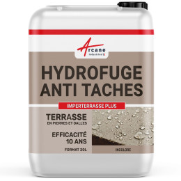 Hydrofuge oléofuge terrasse - Imperméabilisant solvanté effet longue durée : IMPERTERRASSE PLUS-20L-Incolore-Couleur / Aspect
