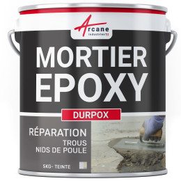 Mortier époxy de ragréage et réparation : DURPOX-5Kg-Gris-Couleur / Aspect