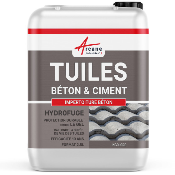 Hydrofuge imperméabilisant incolore pour toiture en béton ciment : IMPERTOITURE BETON-2-5L-Transparent-Couleur / Aspect Hydrofuge imperméabilisant incolore pour toiture en béton ciment : IMPERTOITURE BETON-2-5L-Transparent-Couleur / Aspect