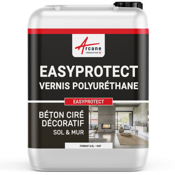 Vernis béton ciré décoratif pour sol mur - EASYPROTECT-25m2-Mate-Transparente-Aspect / Couleur Vernis béton ciré décoratif pour sol mur - EASYPROTECT-25m2-Mate-Transparente-Aspect / Couleur