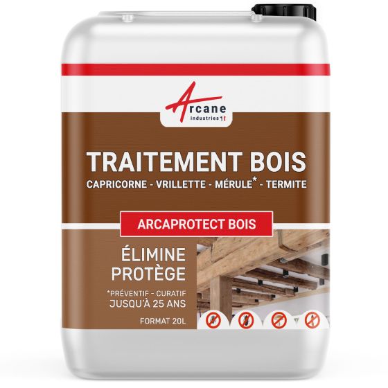 Traitement bois extérieur, intérieur : ARCAPROTECT BOIS + 20L