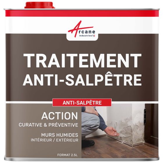 Produit de traitement anti-salpêtre : ANTISALPETRE-2-5L-jusqua-10m2-Couleur / Aspect