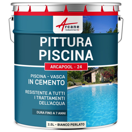 Vernice per Piscina  - ARCAPOOL - 24 10 L Bianco Perla - RAL 1013