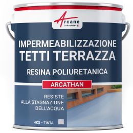 Impermeabilizzazione del tetto terrazza - Resina Poliuretanica Colorata: ARCATHAN 4 kg Grigio