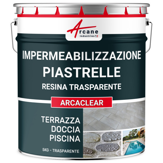 Resina Poliuretanica Trasparente per Impermeabilizzazione di Terrazze, Piastrelle, Piscine: ARCACLEAR