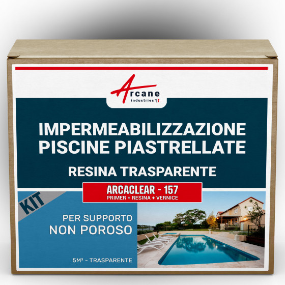 Kit di Tenuta per Piscine Piastrellate: Primer, Resina Poliuretanica Impermeabilizzante 