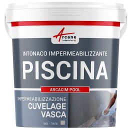 Intonaco impermeabilizzante per piscina in calcestruzzo immerso: ARCACIM POOL 5 kg Grigio