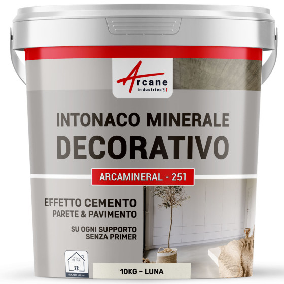 INTONACO MINERALE DECORATIVO COLORATO EFFETTO CEMENTO  10 kg Luna
