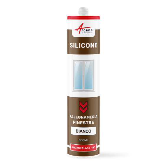 Mastice Silicone per Finestre e Serramenti: ARCASEALANT - 50 300 ml x 1 Bianco Mastice Silicone per Finestre e Serramenti: ARCASEALANT - 50 300 ml x 1 Bianco