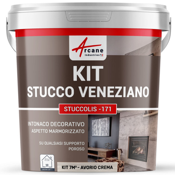 Kit stucco veneziano decorativo veneziano -  STUCCOLIS  - 171 kit fino 7 m² Avorio Crema