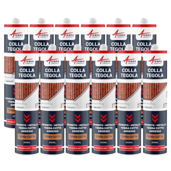 Mastice Colla Piastrelle Polimero Ibrido: ARCASEALANT - 1180 290 ml x 12 Terracotta