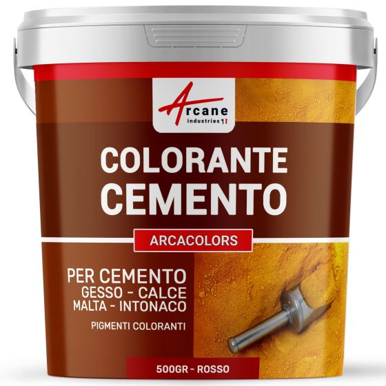 Colorante per cemento per intonaco, malta e cemento - ARCACOLORS 500 gr Rosso