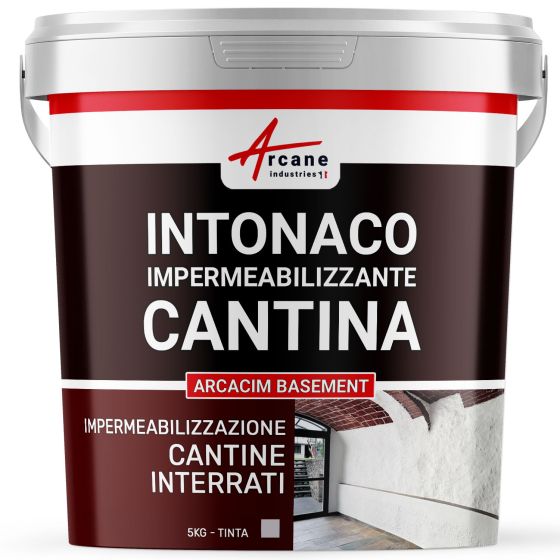 Intonaco Impermeabilizzante per Cantina, Seminterrati, Garage: ARCACIM BASEMENT 5 kg Grigio Intonaco Impermeabilizzante per Cantina, Seminterrati, Garage: ARCACIM BASEMENT 5 kg Grigio