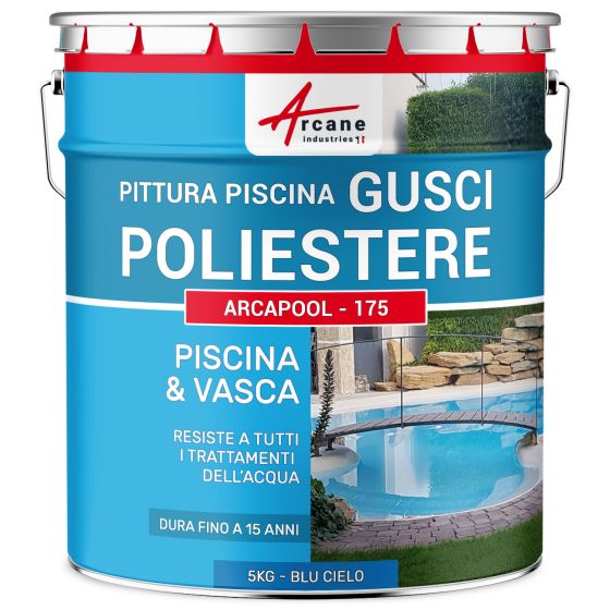 Vernice per piscine per gusci in poliestere 5 kg  Blu Cielo - RAL 5015