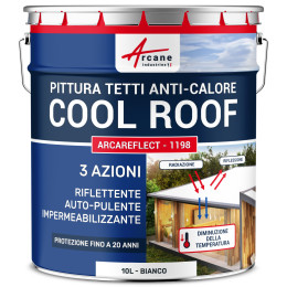 Vernice per tetti Coolroof: ARCAREFLECT - 1198 10 L Bianco