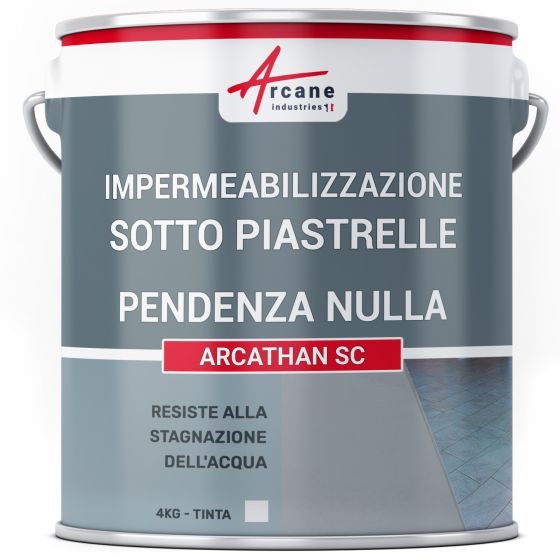 Resina Impermeabilizzante per Piastrellature e Lastre di Terrazzo su Plot: ARCATHAN SC 4 kg Grigio