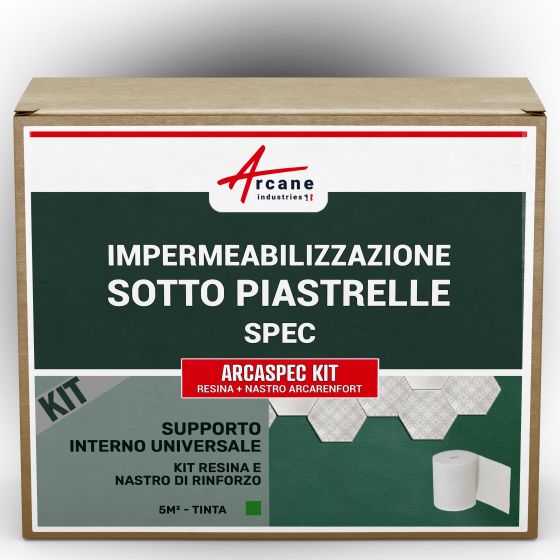 Kit di Impermeabilizzazione sotto Piastrelle per Bagno: SPEC ARCASPEC + BANDA ARCARENFORT