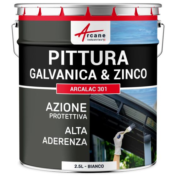 Vernice per Galvanizzato e Zinco: ARCALAC 301 2.5 L RAL 9003 - Bianco