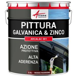 Vernice per Galvanizzato e Zinco: ARCALAC 301 2.5 L Rosso Marrone - Ral 3011