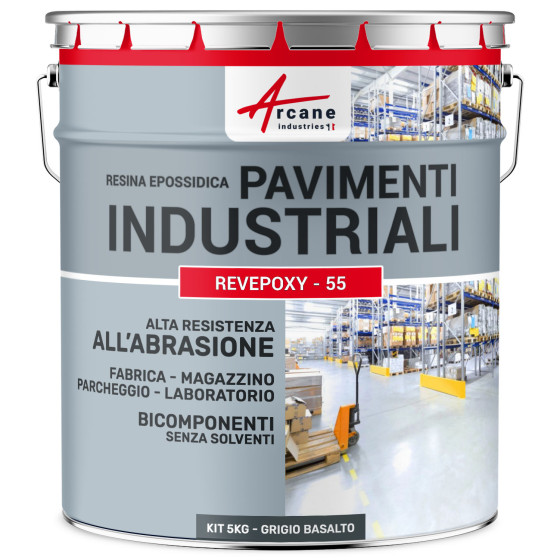 REVEPOXY - 55 5 Kg (fino a 10 m² in 2 strati) Grigio Basalto - RAL 7012 REVEPOXY - 55 5 Kg (fino a 10 m² in 2 strati) Grigio Basalto - RAL 7012