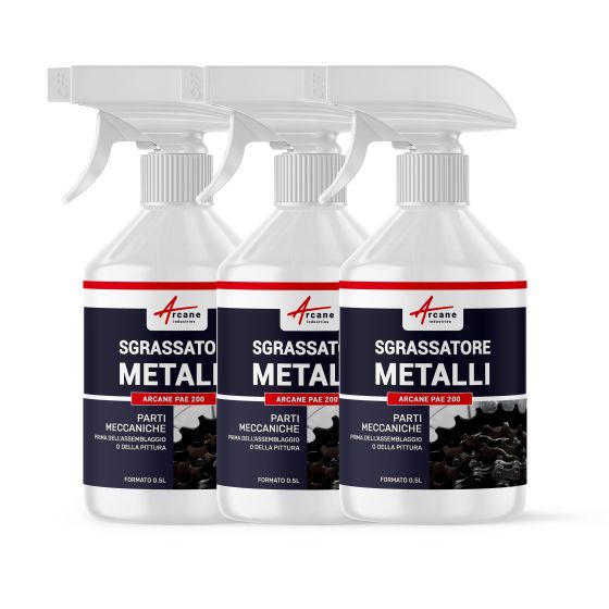 PULITORE SGRASSANTE PER TUTTI I METALLI: ARCANE PAE 200 1.5 L (3 x 0.5 L) PULITORE SGRASSANTE PER TUTTI I METALLI: ARCANE PAE 200 1.5 L (3 x 0.5 L)