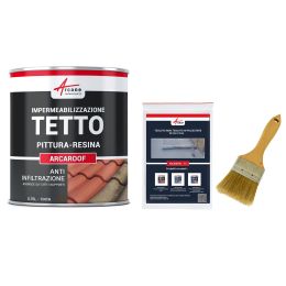 Kit di Resina Impermeabilizzante per Tegole e Tetti: ARCAROOF PACK 0.75 L (fino a 0.5 m²) Marrone