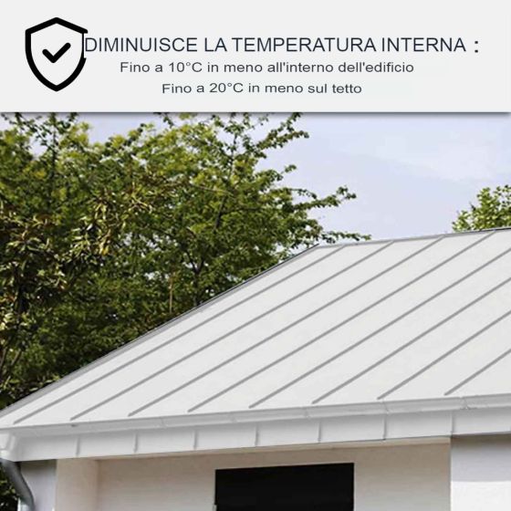 Vernice per tetti cool roof impermeabile e anticorrosione: ARCAREFLECT - 1218 2.5 L Bianco