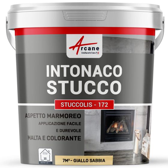 Pittura stucco, INTONACO STUCCOLIS con malta e colorante kit fino 7 m² Giallo Sabbia