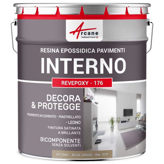 Resina Epossidica per Pavimenti Interni - REVEPOXY - 176 10 kg RAL 1019 - Beige Grigiastro