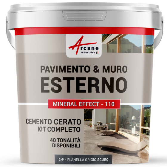 KIT CEMENTO CERATO ESTERNO 2 m² Flanella Grigio Scuro KIT CEMENTO CERATO ESTERNO 2 m² Flanella Grigio Scuro