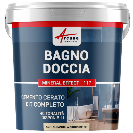 Kit Cemento Cerato Bagno 5 m²  Cincillà Grigio Beige