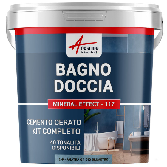 Kit Cemento Cerato Bagno 2 m²  Anatra Grigio Bluastro