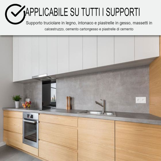 Cemento Cerato Cucina 2 m²  Flanella Grigio Scuro