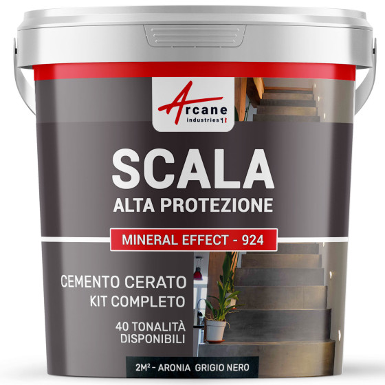 Kit Completo Beton Cerato per Scale 2 m²  Aronia Grigio Nero