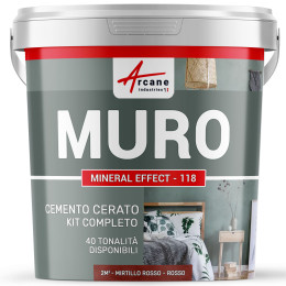 KIT CEMENTO CERATO PER PARETI 2 m² - Finitura opaca Mirtillo Rosso - Rosso