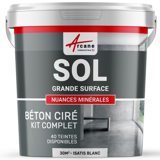 KIT BETON CIRE SOL GRANDE SURFACE HAUTE PROTECTION-Kit30m2-Isatis-Blanc-Aspect / Couleur