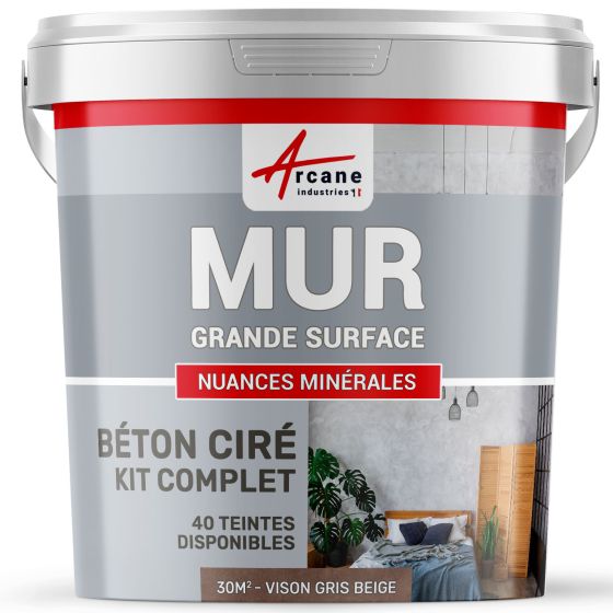 KIT BTON CIR MURS  - B‚ton cir‚ sp‚cial murs-Kit30m2-Vison-Gris-beige-Aspect / Couleur