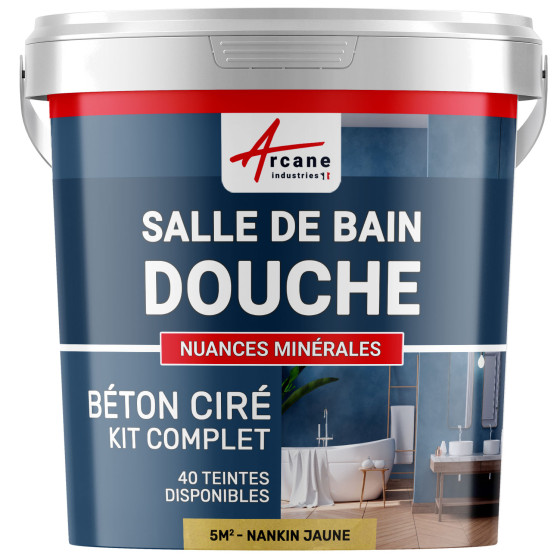 1-Main-Kit B‚ton Cir‚ Salle de Bain :  Enduit imperm‚able-kit5m2-Nankin-Jaune-Aspect / Couleur