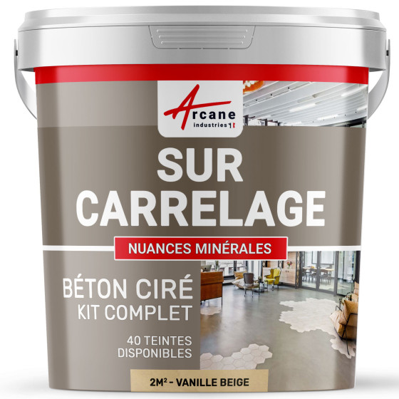 1-Main-KIT BETON CIRE SUR CARRELAGE-kit2m2-Vanille-Beige-Aspect / Couleur